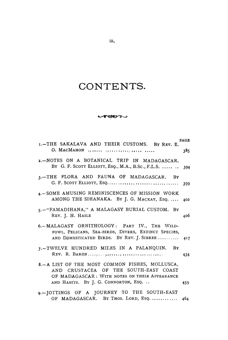 Antananarivo annual and Madagascar magazine - Page iii