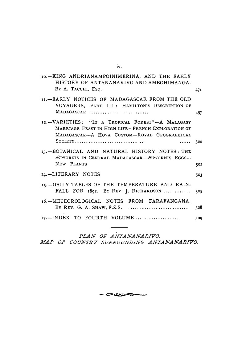 Antananarivo annual and Madagascar magazine - Page iv