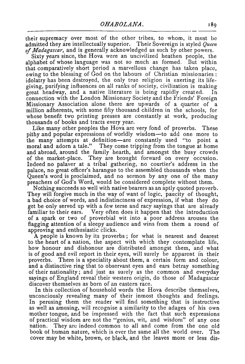 Antananarivo annual and Madagascar magazine - Page 189