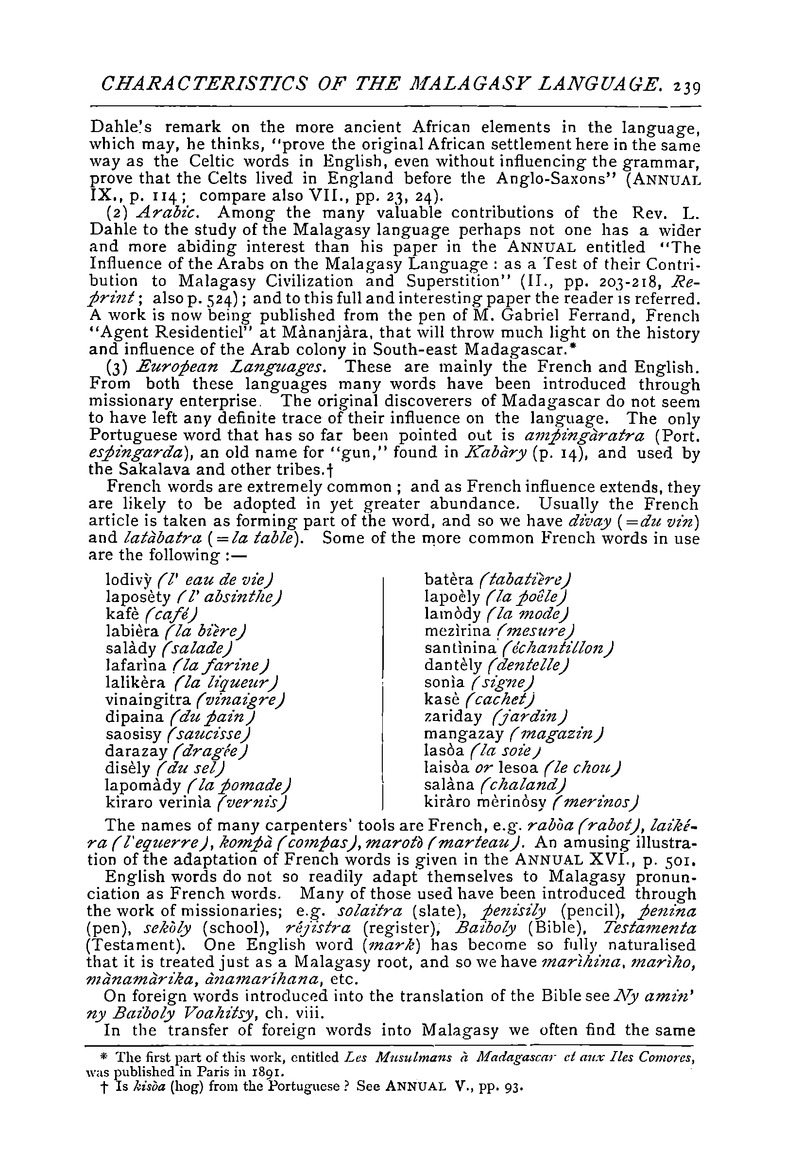 Antananarivo annual and Madagascar magazine - Page 239