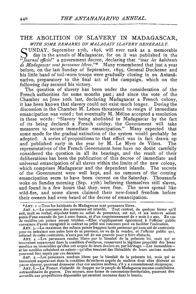 Antananarivo annual and Madagascar magazine - Page 446