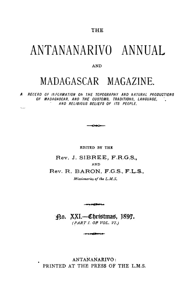 Antananarivo annual and Madagascar magazine - New Page