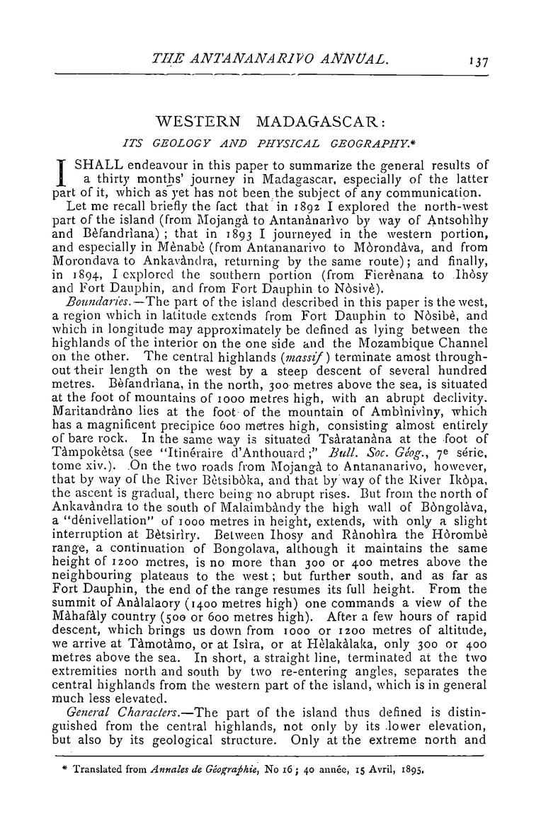 Antananarivo annual and Madagascar magazine - Page 137