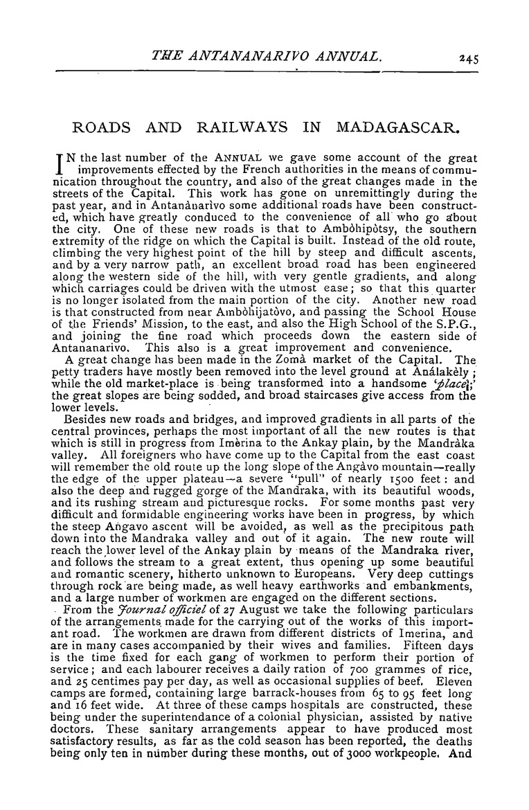 Antananarivo annual and Madagascar magazine - Page 245