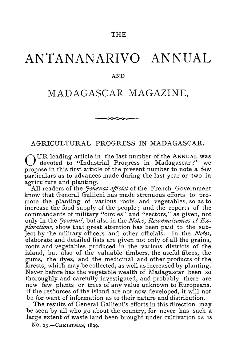 Antananarivo annual and Madagascar magazine - Page 257