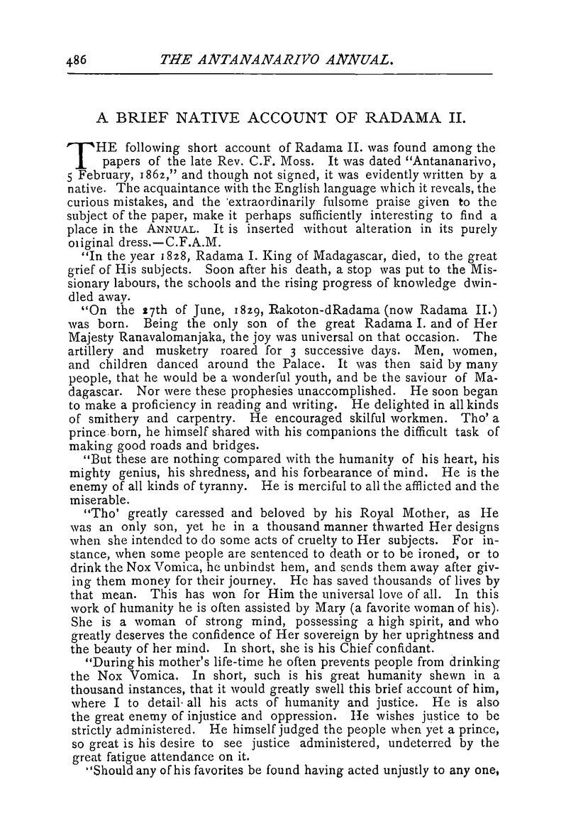 Antananarivo annual and Madagascar magazine - Page 486