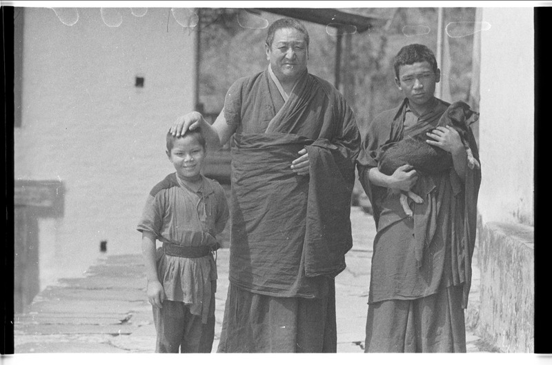 Abbot of Tashi gompa with two boys - 