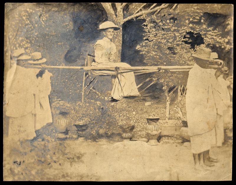 'Miss Foxall - taken in Dr Standing's garden, when having treatment in 1894' - 