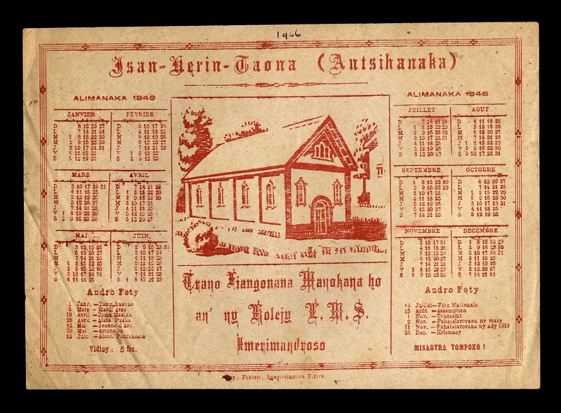 'Isan-Kerin-Taona (Antsihanaka)', a calendar for 1946 - 