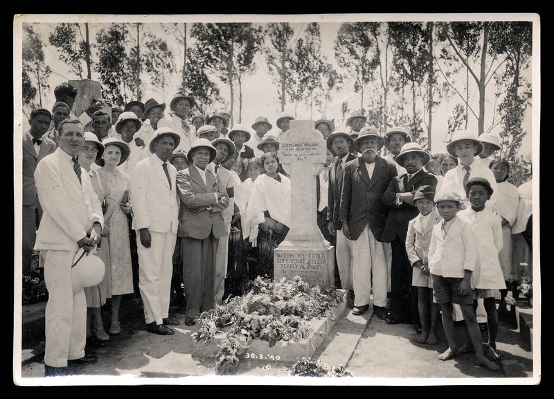 People assembled around the grave of Alison Janet Williams - 