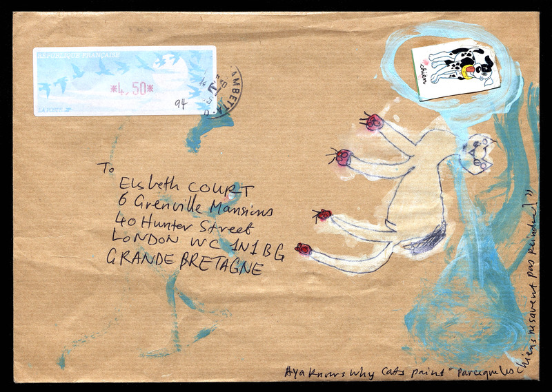 Aya knows why cats paint! "Parceque les chiens ne savent pas peindre!" [Aya knows why cats paint because dogs don't know how to paint!] - 