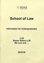 SOAS, University of London, School of Law, Information for Undergraduates