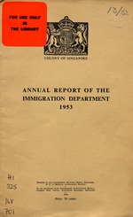 Annual report of the Immigration Department