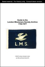 Guide to the London Missionary Society Archive 1764-1977