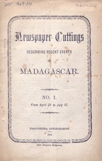 Newspaper cuttings describing recent events in Madagascar