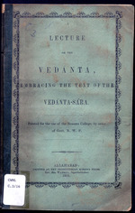 A lecture on the Vedánta