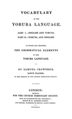 Vocabulary of the Yoruba language