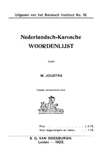 Nederlandsch-Karosche woordenlijst