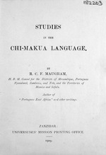 Studies in the Chi-Makua language