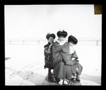 [Daughters of Japanese ambassador, sledging on frozen river, Harbin, circa 1915]