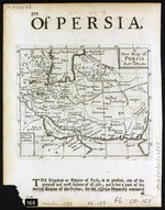 A new map of Persia by mapmaker Robert Morden, published in London with a text titled "Of Arabia" on back  (MCA/01/01/06/05)