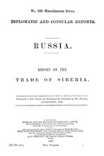 Russia : Report on the trade of Siberia