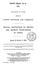 Corea : Exchange of notes between the United Kingdom and Germany