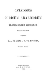 Catalogus codicum arabicorum bibliothecae academiae Lugduno-Batavae