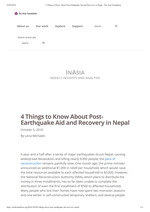 4 things to know about post-earthquake aid and recovery in Nepal